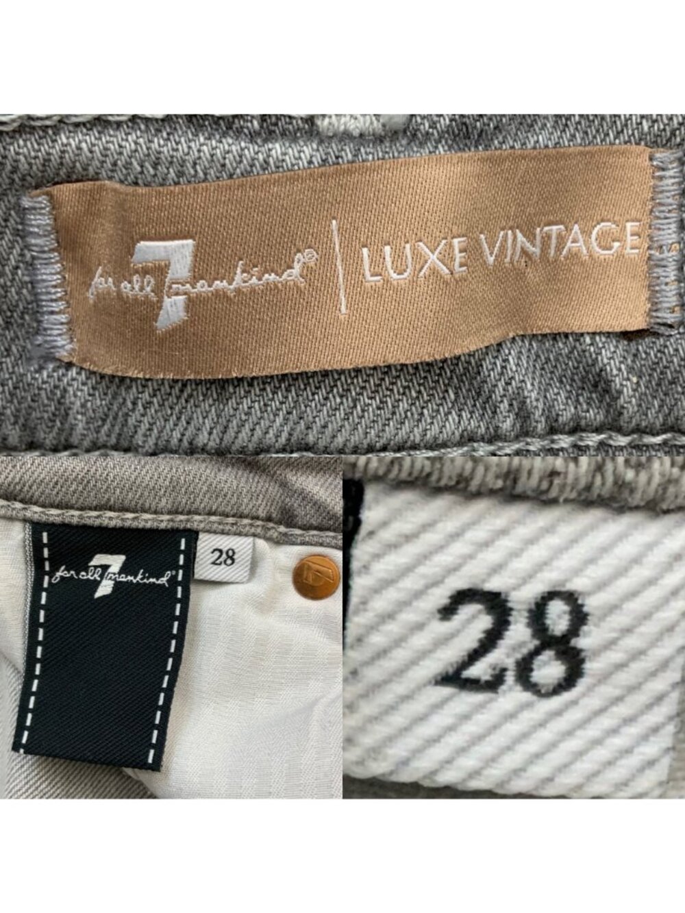 7 For All Mankind 7FAM Bootcut Mid Rise Jean 28 Gray - Picture 5 of 13